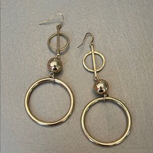 Elegant Gold Hoop Dangle Earrings